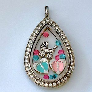 Origami Owl: Tear Drop Crystal Locket